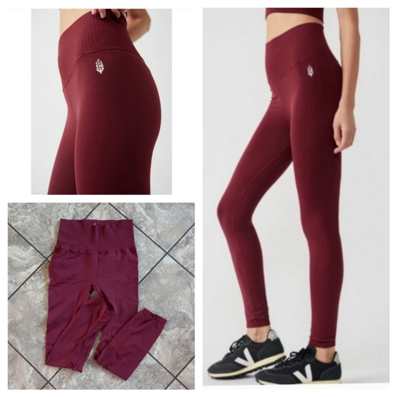 Free People Pants - Free People Good Karma Leggings Burgundy Size  XS-S